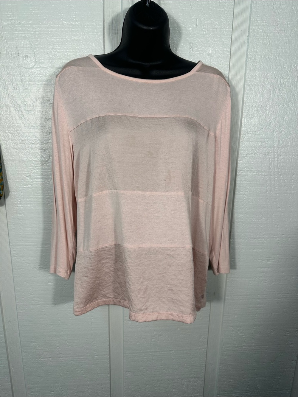 Chicos Light Pink Long Sleeve Top Size 1/Small EUC